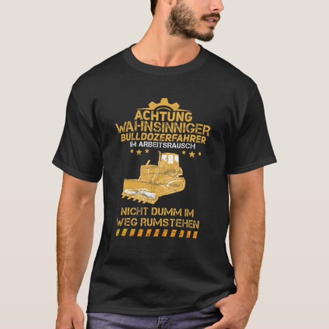 Camiseta Bulldozerfahrer Work Rush Bulldozer Construção M (Frente)