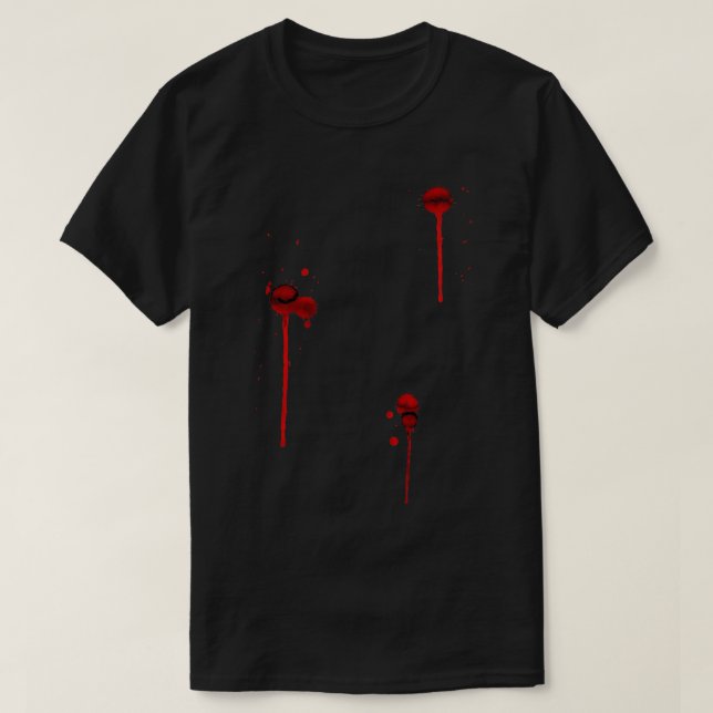 Camiseta Bullet Hole Gunshot Wound Halloween Figurume Sangu (Frente do Design)