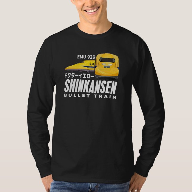 Camiseta Bullet Train Dr Yellow Shinkansen Japanese Kanji J (Frente)