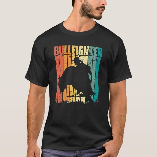 Camiseta Bullfighter Retro Sunset Rodeo Clowbling (Frente)