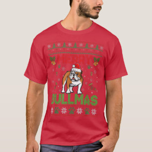Camiseta Bullmas Xmas Legal de Feliz de Natal do Buldogue