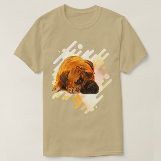 Camiseta Bullmastiff cão 8 (Frente do Design)