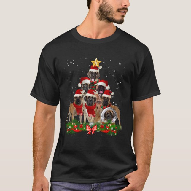 Camiseta Bullmastiff Dog Christmas Tree (Frente)