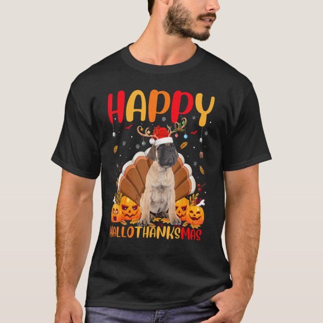 Camiseta Bullmastiff Dog Happy Bullmastiff Hellothanksmas (Frente)