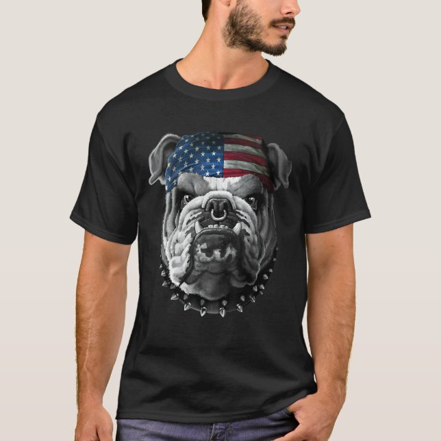 Camiseta Bulls Americanos Adoram Bandeira Americana (Frente)