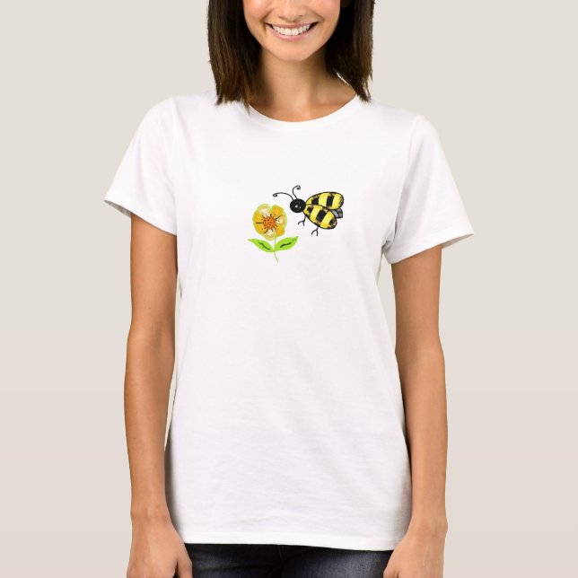 Camiseta Bumble Bee com Flor Amarelo (Frente)