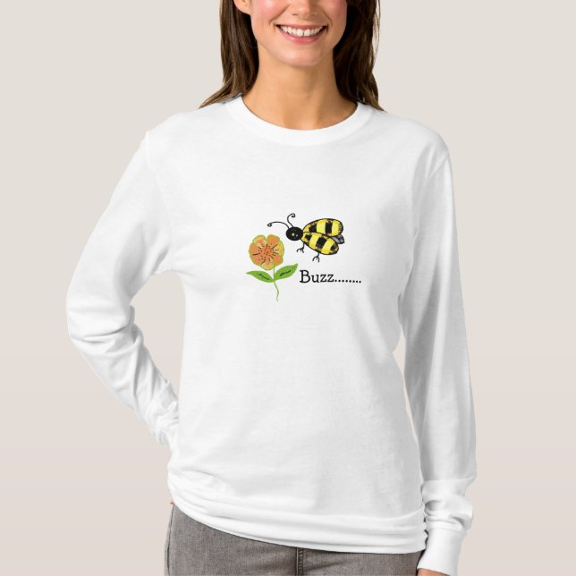 Camiseta Bumble Bee com Flor Laranja (Frente)