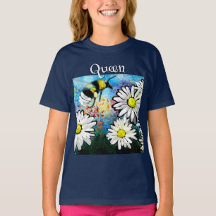 Camiseta Bumble Bee Whimsical em Daisies Personalizado