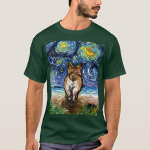 Camiseta Bumbum De Corgi Na Arte De Cachorro À Noite De Est