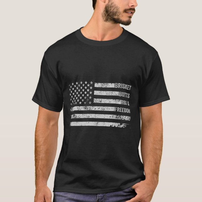 Camiseta Bumbuns De Bolsa E Churrasco De Liberdade Bandeira (Frente)