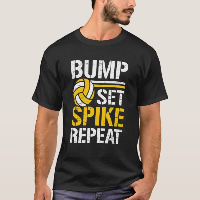 Camiseta Bump Set Spike Repeat Net Spike Ball Player Athlet (Frente)