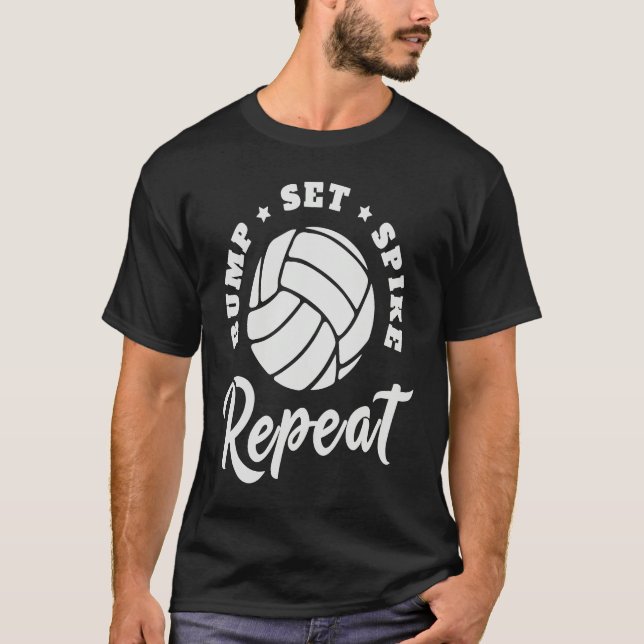 Camiseta Bump Set Spike Repeat Volleyball  Athlete Sports (Frente)