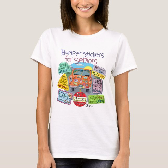 Camiseta Bumper Stickers Para Cartografia De Mais velho (Frente)