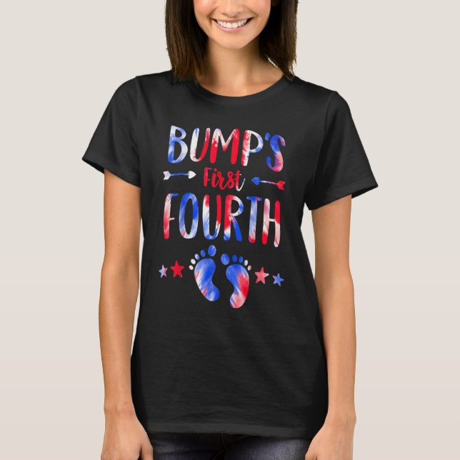 Camiseta Bump's First 4th Of July Pregnancy Independence Da (Frente)