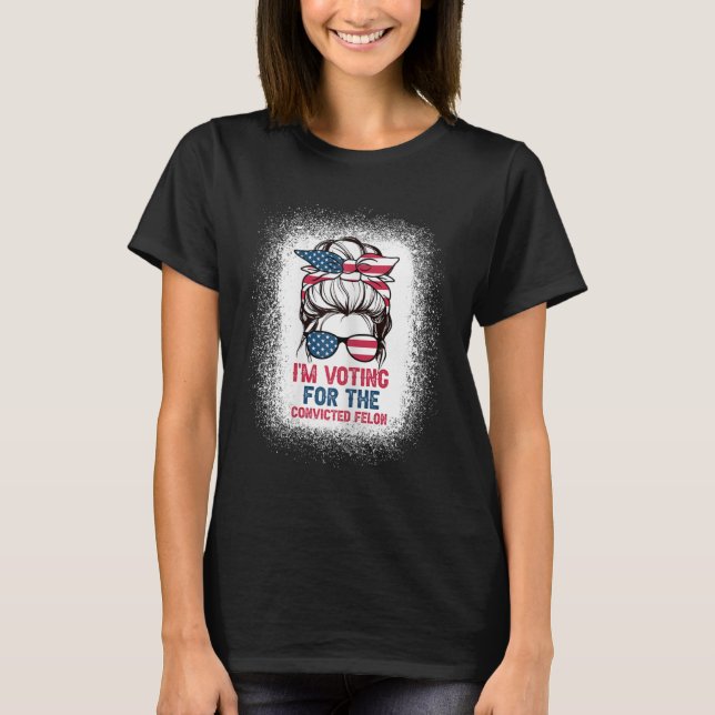 Camiseta Bun Bleached Background Eu Voto Felo Condenado (Frente)