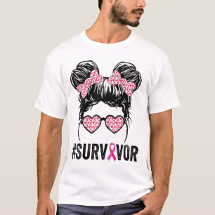 Camiseta Bun Gles usa rosa sobrevivente Conscientização sob