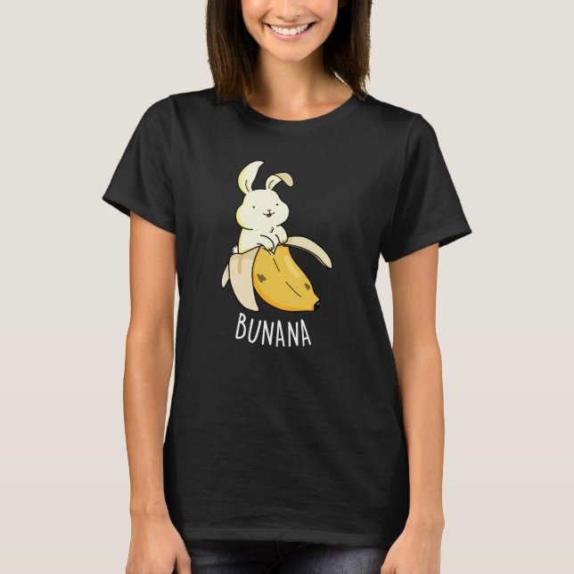 Camiseta Bunana Funny Bunny Em Uma Banana Pun Dark BG (Frente)