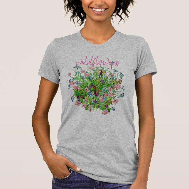 Camiseta Bunch Wildflowers Gray shirt  (Frente)