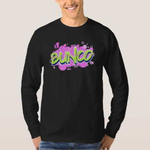 Camiseta Bunco Divertida de grafite. Noite do jogo