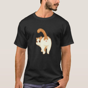 Camiseta Bunda Atrevida de Gatinho Fofo por Trás Carinho