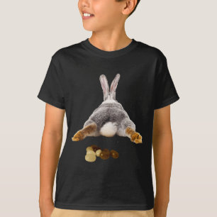 Camiseta bunda de coelho de Páscoa cauda engraçada fezes je