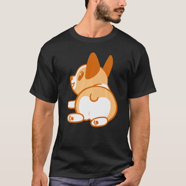 Camiseta Bunda de Corgi Fofa e na Moda Premium (Frente)