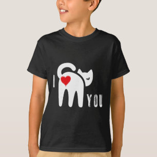 Camiseta Bunda de Gato Divertida Coração Dia de São Valenti