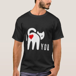 Camiseta Bunda de Gato Divertida Coração Dia dos Namorados