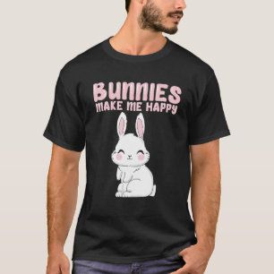 Camiseta Bunnie Branca Eu Adoro Bunniys Me Faz Feliz