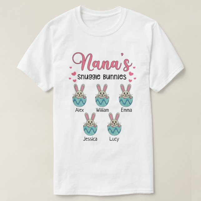 Camiseta Bunnies de mastigação de Nana personalizados da RD (Frente do Design)