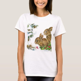 Camiseta Bunnies e Bird Aproveitem a neve