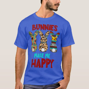 Camiseta Bunnies me fazem feliz, dia da Páscoa, coelhinhos