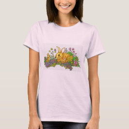 Camiseta Bunnies Springtime em Campo de Flores