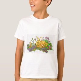 Camiseta Bunnies Springtime em Campo de Flores