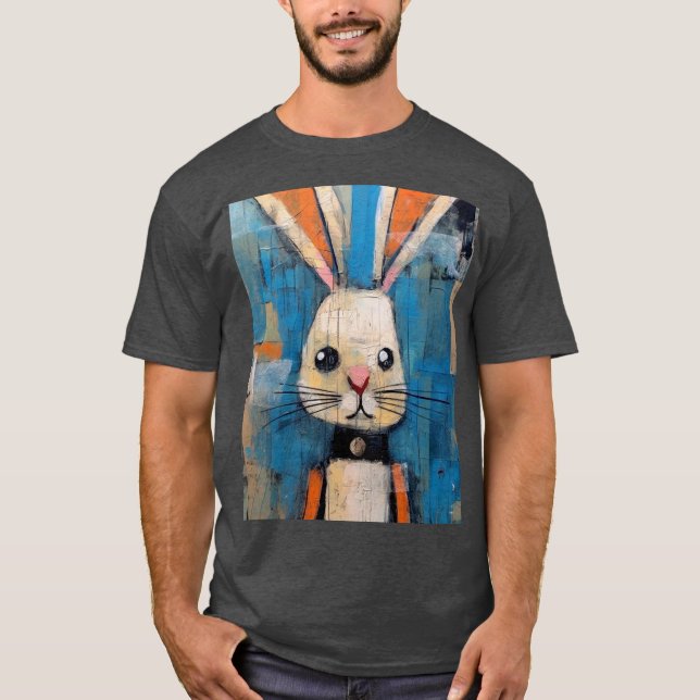 Camiseta Bunny Art Colorful Rabbit Painting  Animal Lovers (Frente)