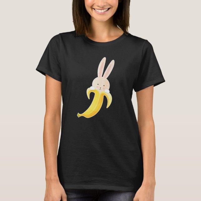 Camiseta Bunny Banana Bunnana Cute Rabbit Peeled Banana (Frente)