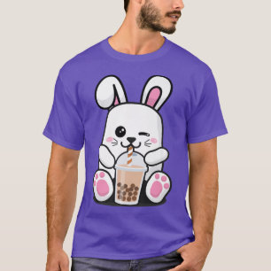 Camiseta Bunny Boba Tea Funny Rabbit Bebendo Bubble Tea No