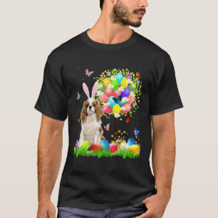 Camiseta Bunny Cavalier King Charles Spaniel Easter Eggs Tr