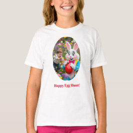 Camiseta Bunny & Child Photo Oval Frame Easter