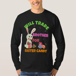 Camiseta Bunny Coma Ovos De Chocolate Comercializarão Irmão