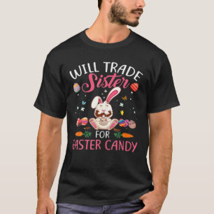 Camiseta Bunny Coma Ovos De Chocolate Trocam Irmã Por Eas