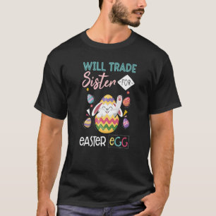 Camiseta Bunny Coma Ovos De Chocolate Trocam Irmã Por Eas