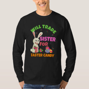 Camiseta Bunny Coma Ovos De Chocolate Trocam Irmã Por Eas