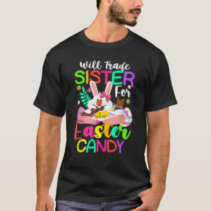 Camiseta Bunny Coma Ovos De Chocolate Trocam Irmã Por Eas