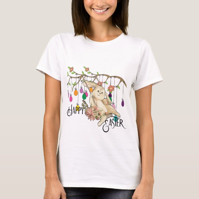 Camiseta Bunny comemora o dia da Páscoa (Frente)