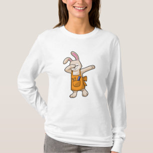 Camiseta Bunny como cabeleireiro com comb e tesoura