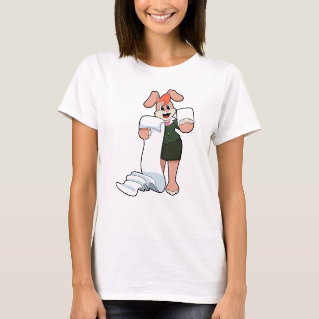 Camiseta Bunny como Secretário com Papel (Frente)
