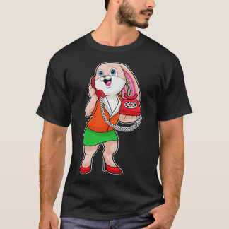 Camiseta Bunny como Secretário com Telefone