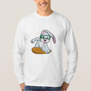 Camiseta Bunny como Snowboarder com Snowboard