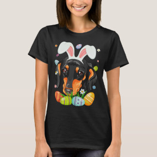 Camiseta Bunny Dachshund Dog Head Easter Eggs Wiener Easter